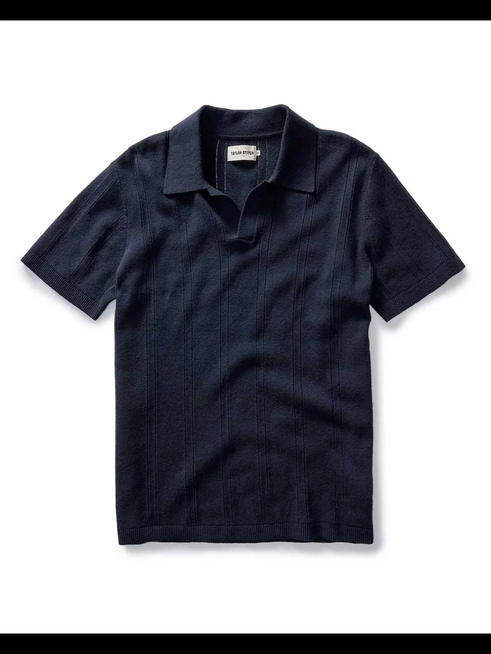 Taylor Stitch Navy Short-Sleeve Knit Polo